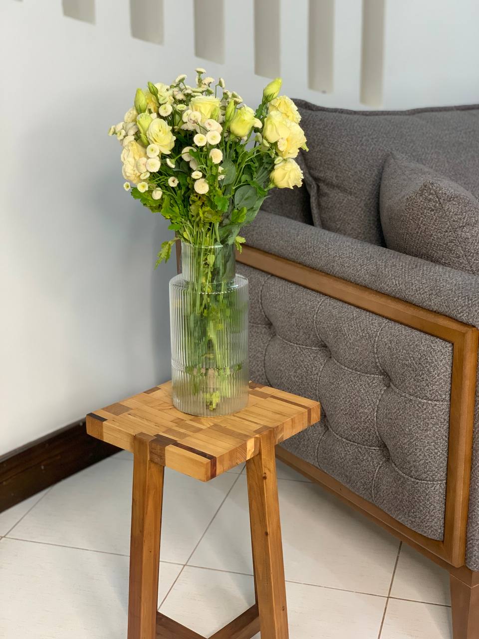 گلدان استاتیس بلند شیشه ای